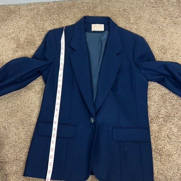 Pendleton Vintage 100% Wool Blazer Jacket Navy Blue Academia Classic Career - Picture 12 of 12